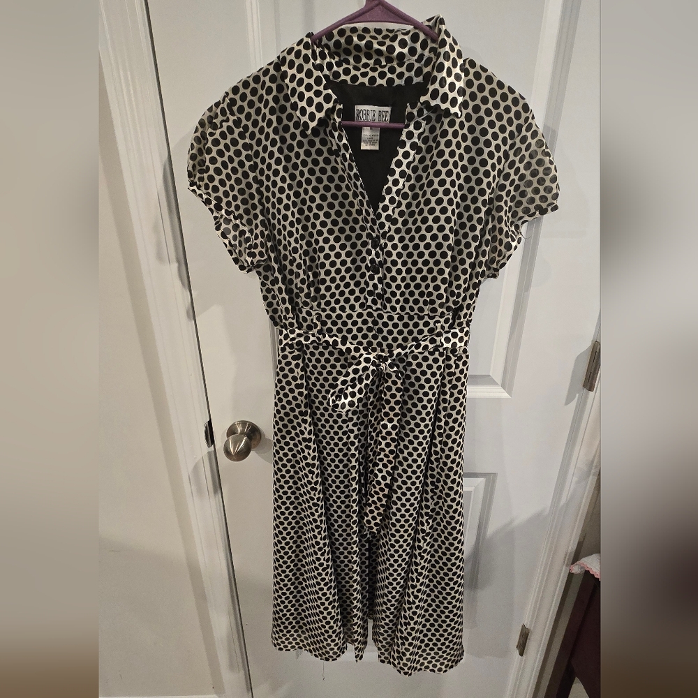 Black and white polka dot dress